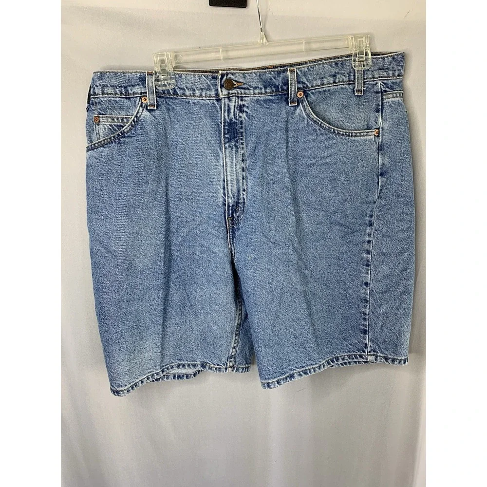 Mens Levi's 550 Sz 42 Orange Tab‎ Vintage Made USA Denim Shorts Relaxed Fit 90s