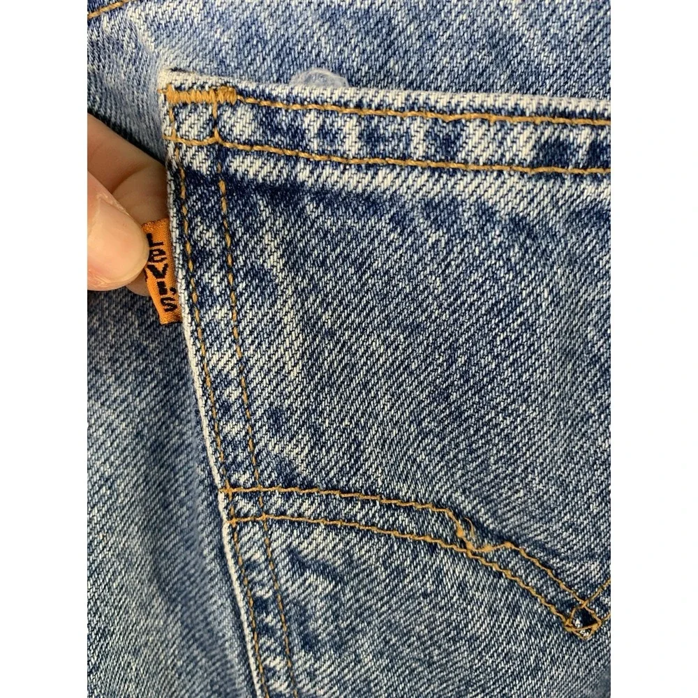 Mens Levi's 550 Sz 42 Orange Tab‎ Vintage Made USA Denim Shorts Relaxed Fit 90s