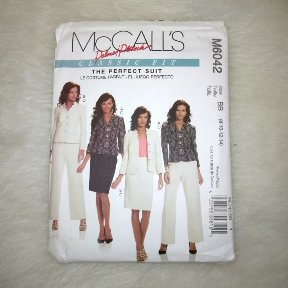 MCCALL'S M6042 Sz 8-14 The Perfect Suit build a capsule Wardrobe lined jacket,