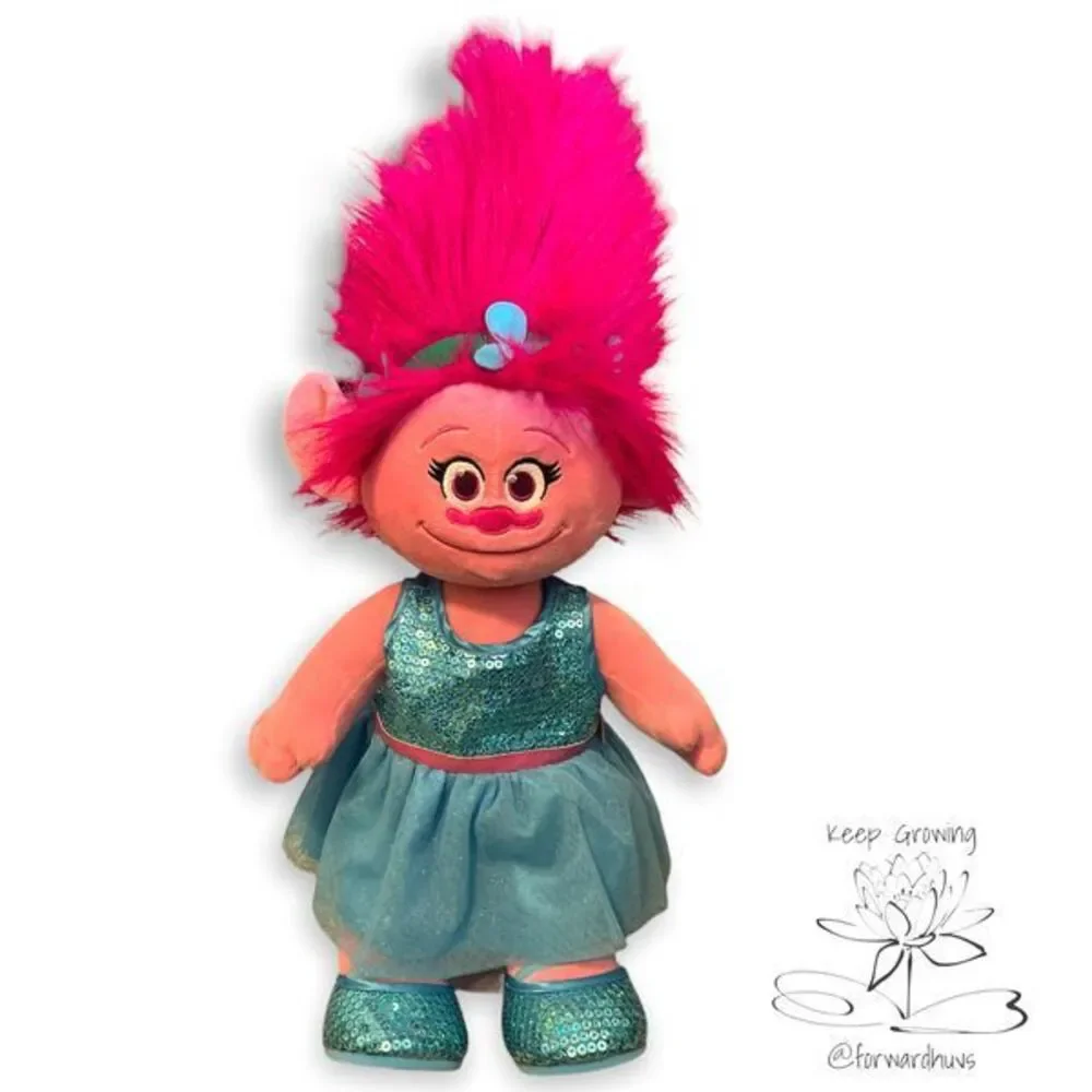 Princess Poppy Trolls Build a Bear Plush with Blue Sequins Dress & Shoes