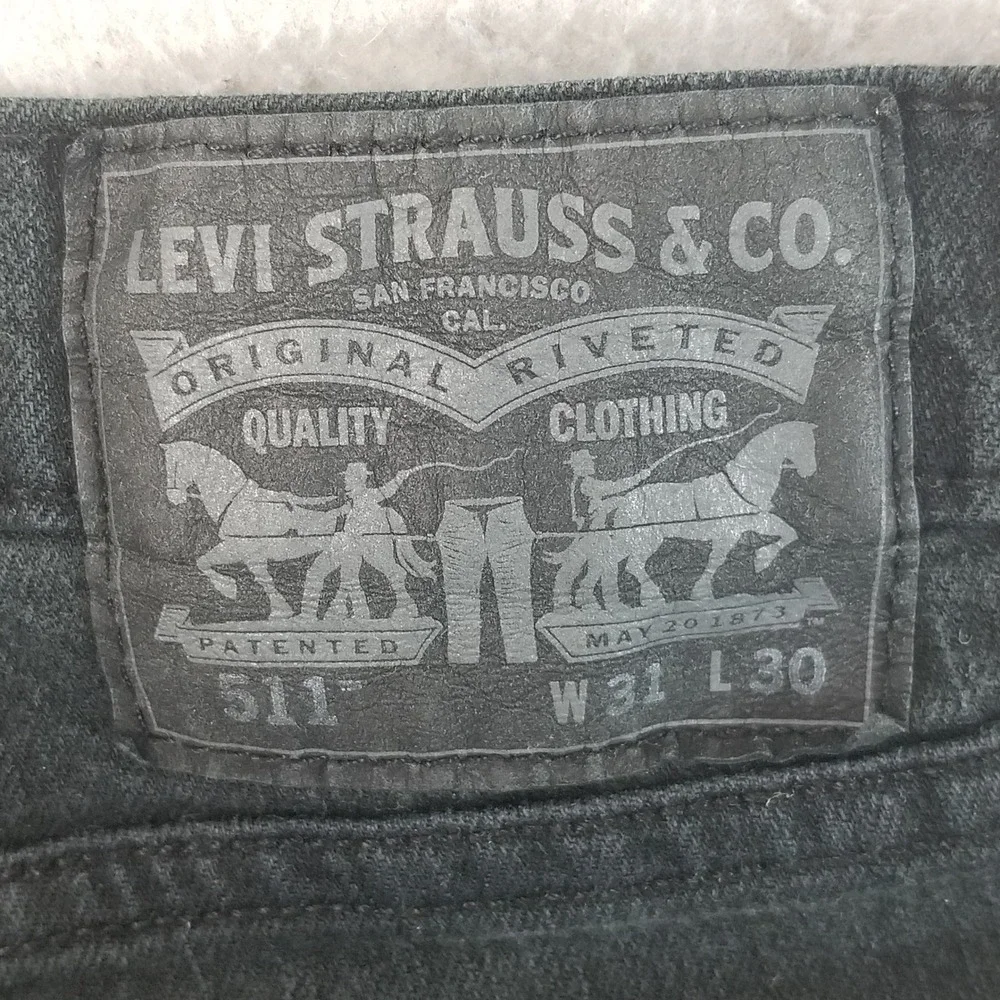 Levi's‎ Jeans Mens 31x30 Gray 511 Slim Fit Charcoal Denim Stretch Casual