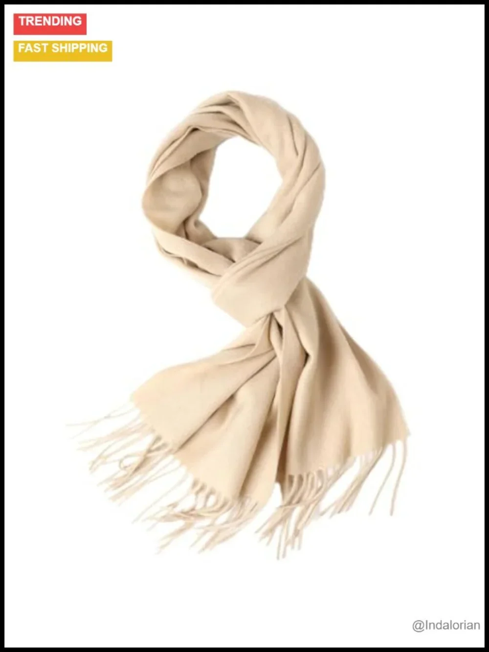 100% Wool Scarf and Wrap Shawl with Tassels, Lightweight Winter Scarf
