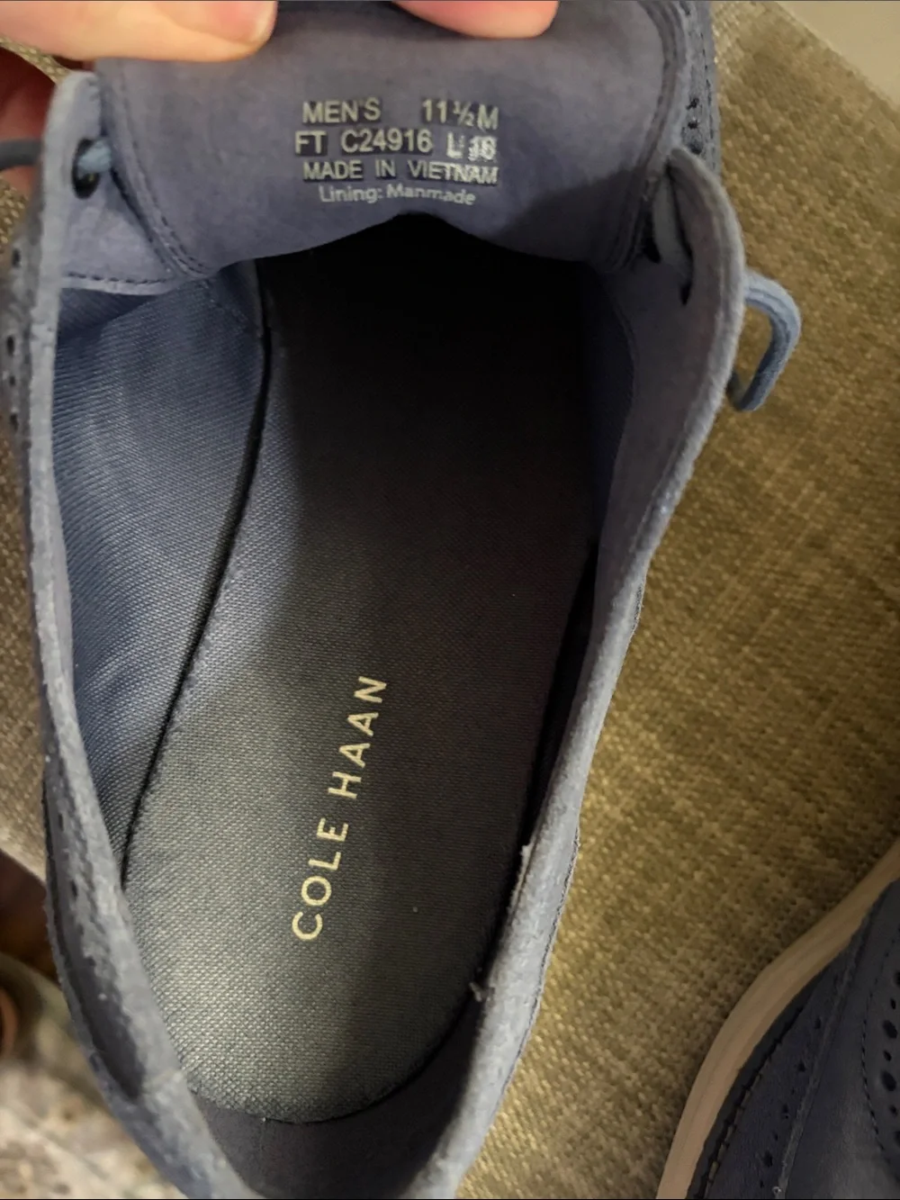 Cole Haan suede wingtip