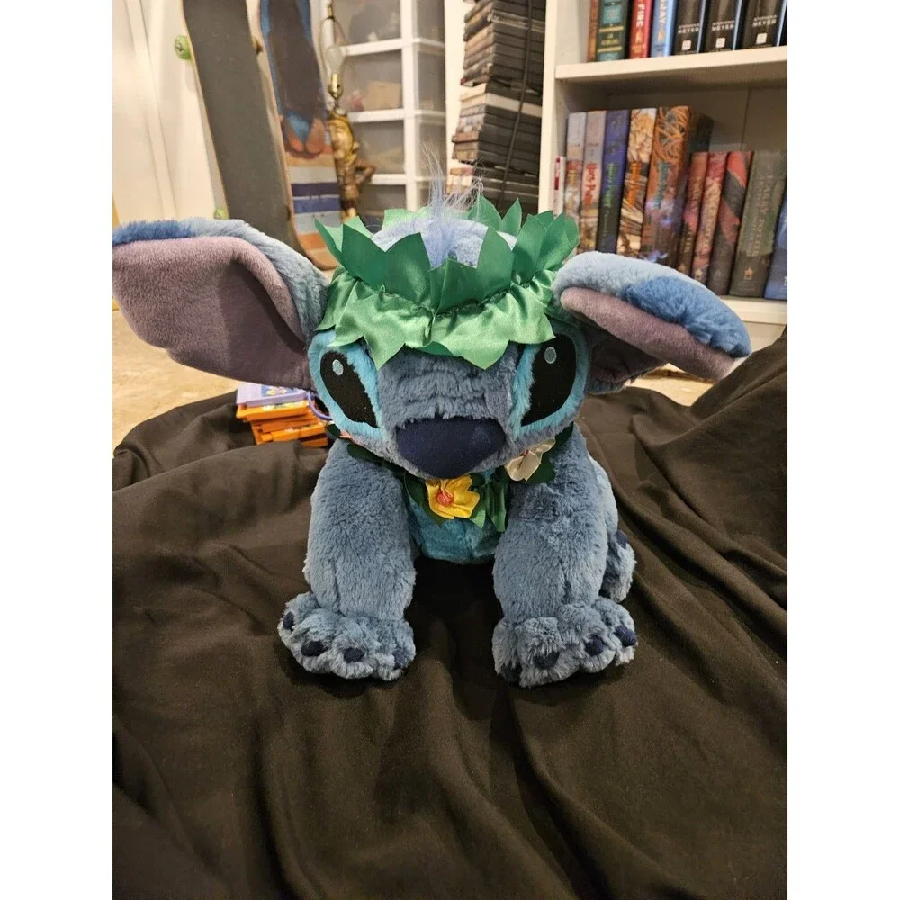 Disney Stitch Plush Lilo & Stitch Blue Hawaiian Lei 14 Inch Stuffed Toy