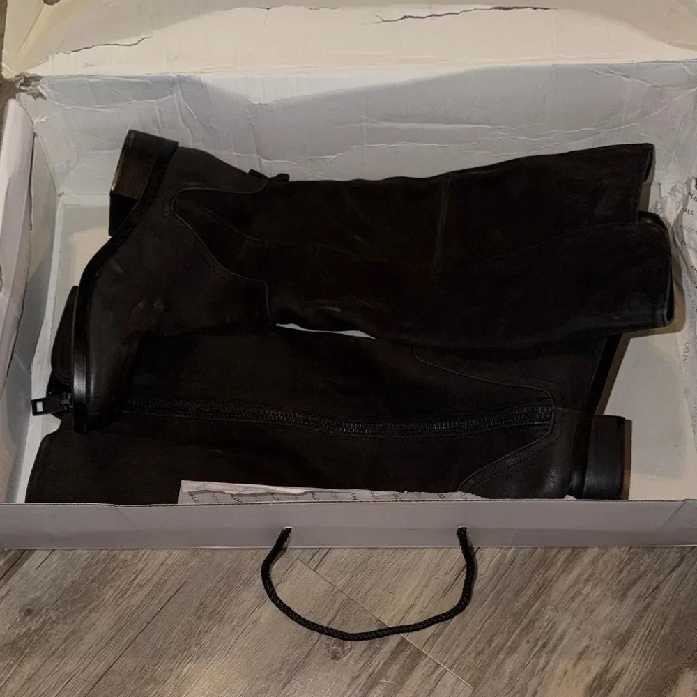 Aldo Black Knee-High Suede Boots