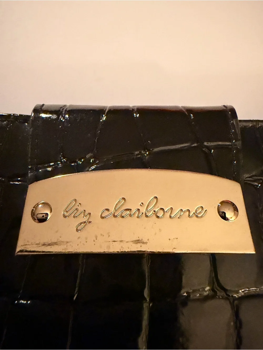 Liz Claiborne croc embossed