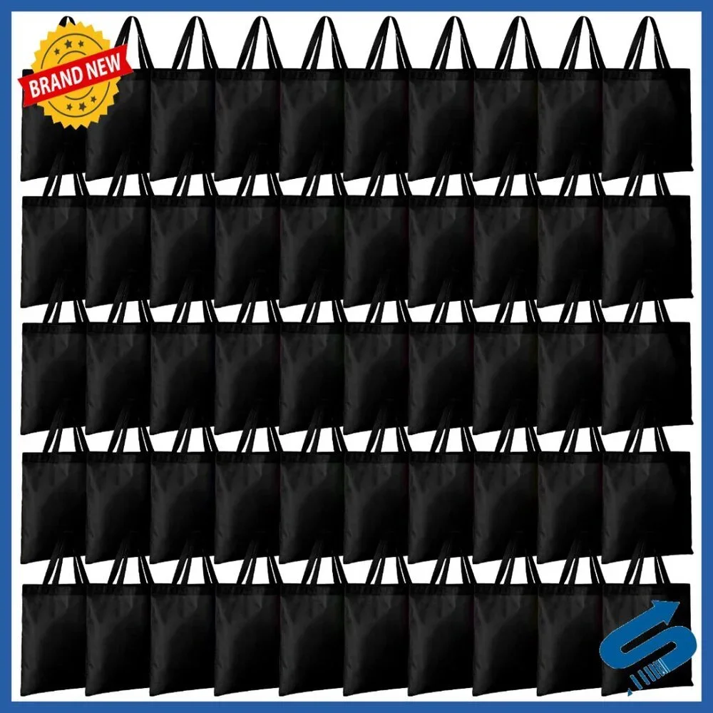 Reusable Fabric Tote Bags Bulk Set Multipurpose Canvas Storage Shopping