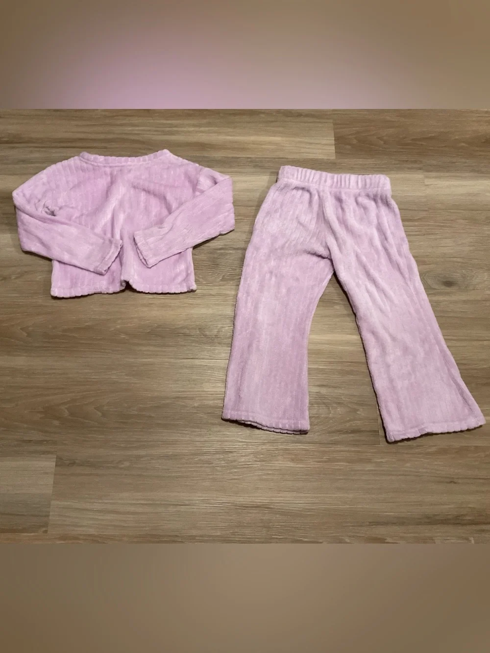 Cuddl Duds Girls Pink Plush Two-Piece Pajama Set