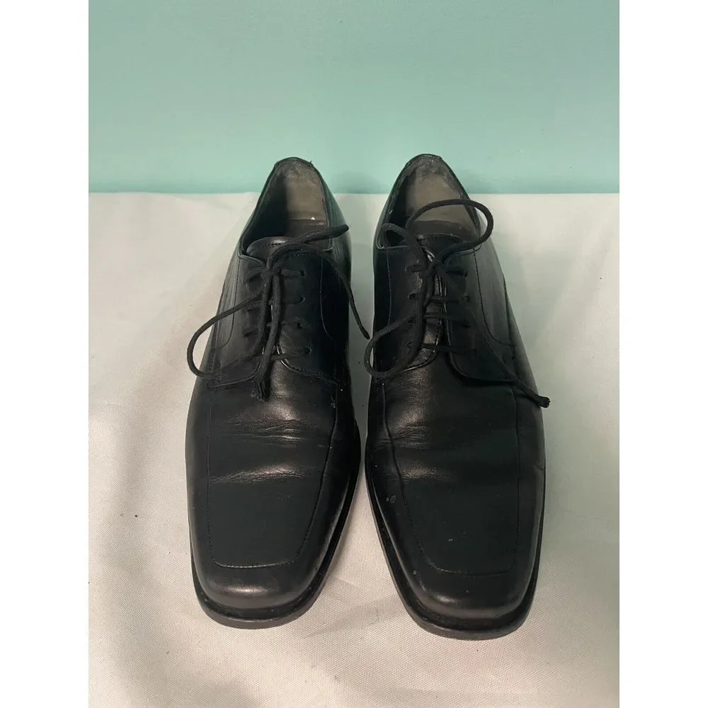 A MIRAGE M*I*R*A*G*E‎ Men's Black Leather Dress Shoes 7.5 Slip on Loafers S-207