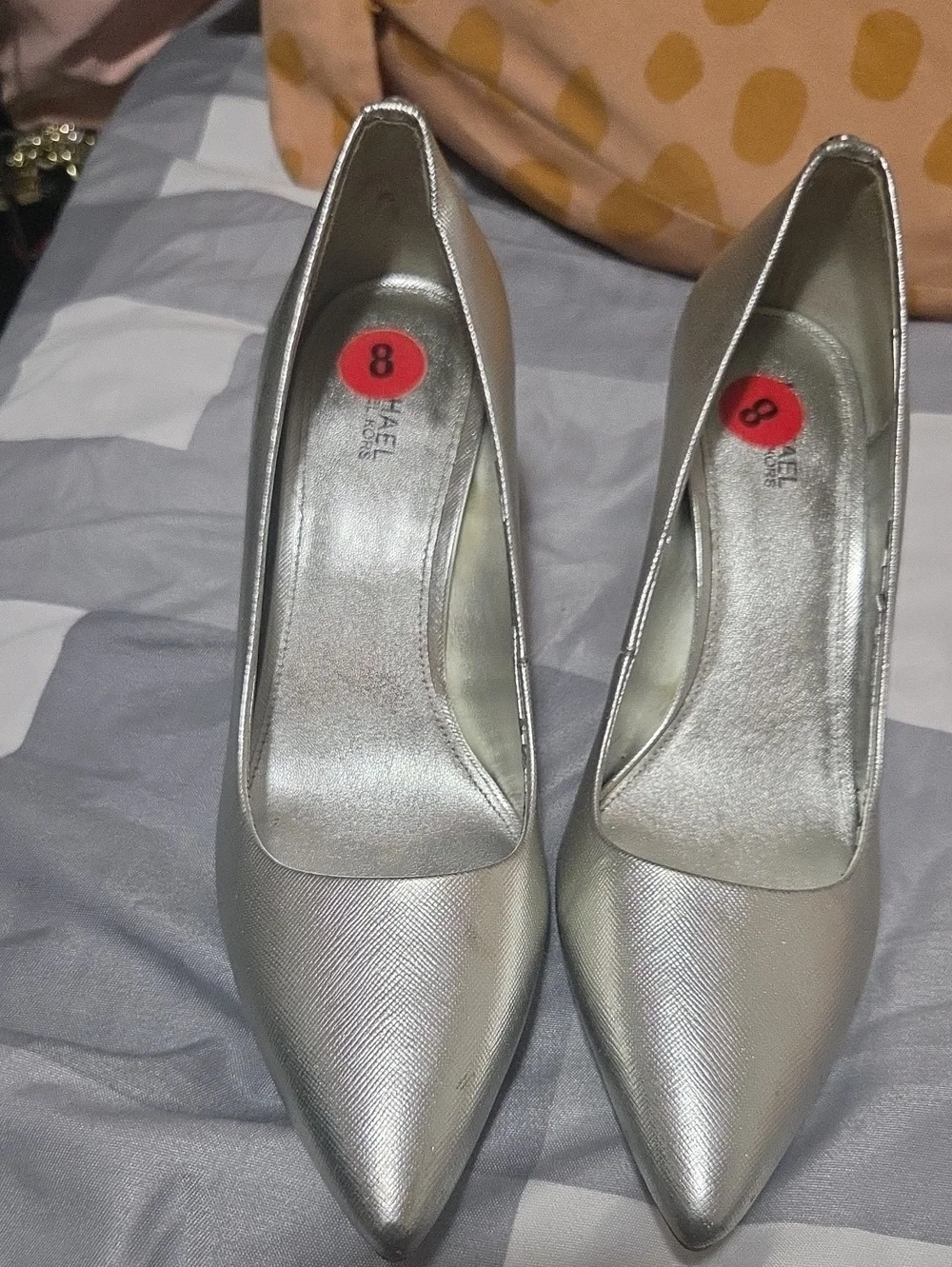 Michael Kors Metallic Silver Pointed-Toe Pumps
