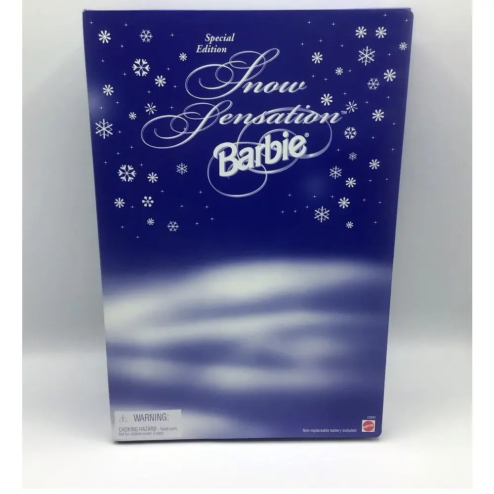 1999 Mattel Snow Sensation Barbie Doll Mini Snowglobe NRFB NIB 23800 Blue Gown