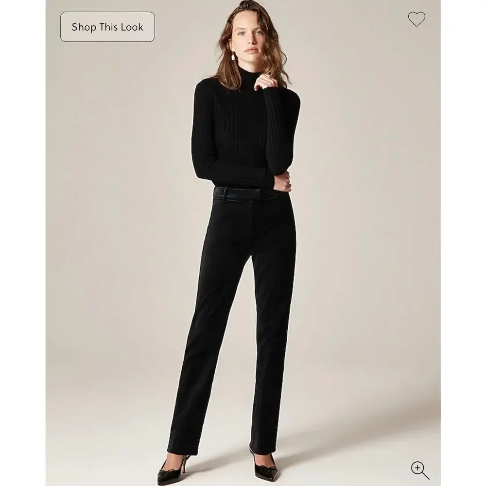 J. Crew Stella pant in velvet Black NWT size 00P