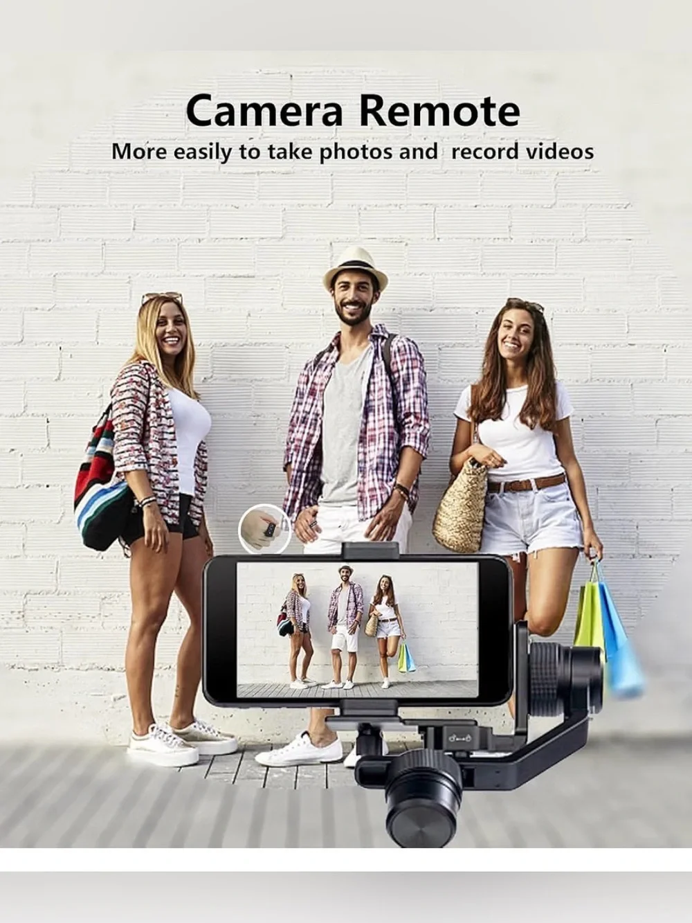 Black Smartphone Gimbal Stabilizer - Camera Remote Compatible