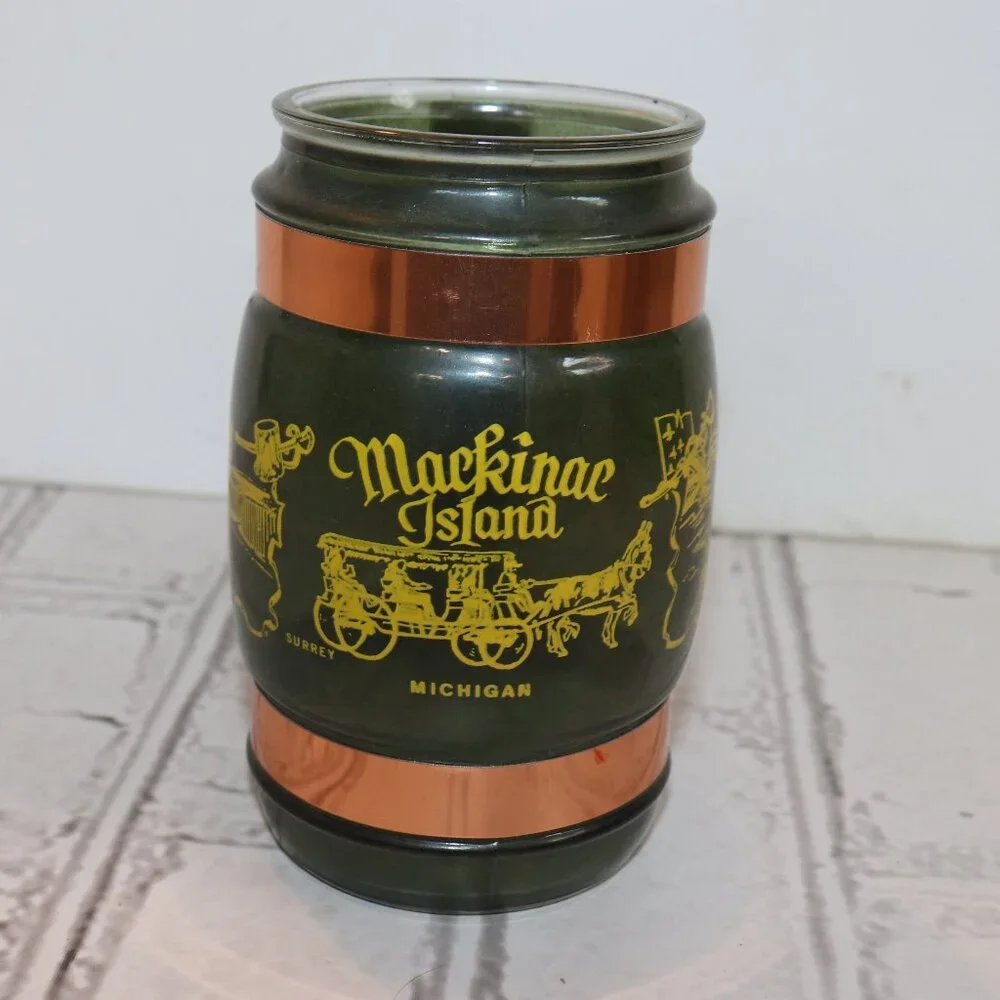 🏞️ Mackinac Island Mug · Vintage Glass, Wood & Copper · 5