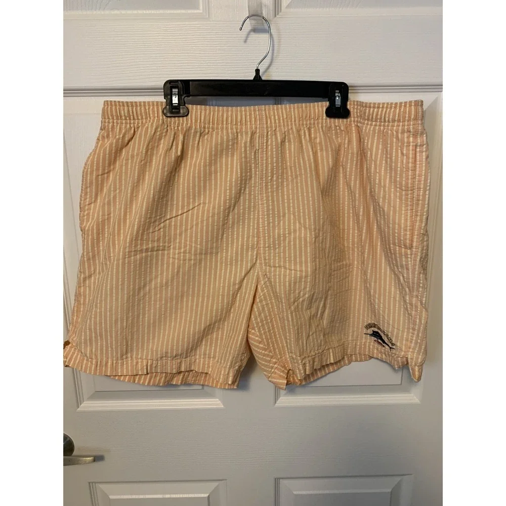 Tommy Bahama Mens Swim Trunks Relax Shorts‎ Peach / Orange Stripe Size XXL Lined