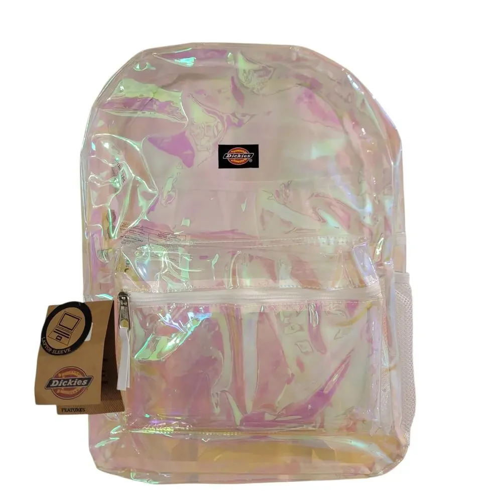 Dickies Champagne Iridescent Clear Backpack NWT 17
