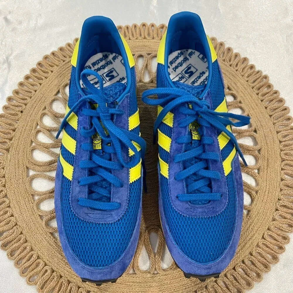 NWOT Adidas TRX Mesh SPZL Hi-Res Blue Shock Yellow Sneaker Size Men's 9