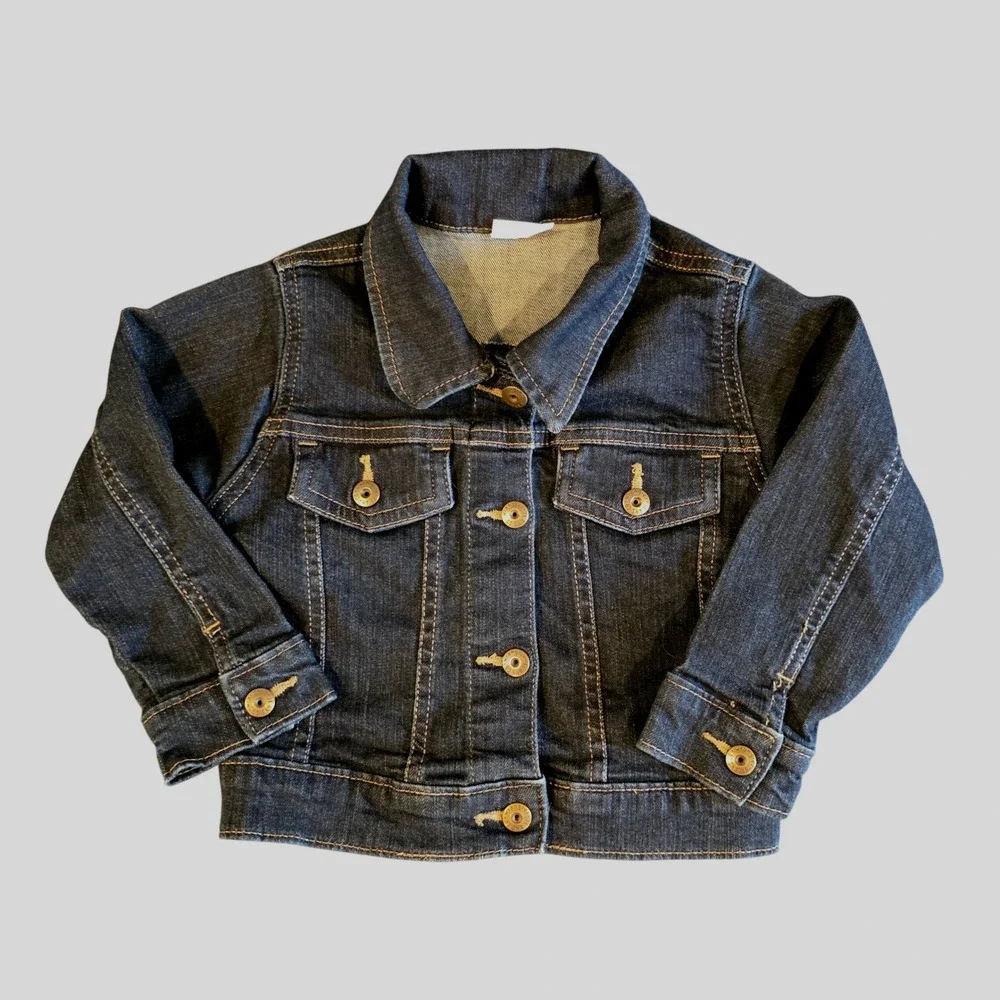 Wrangler Toddler Denim Jacket Dark Wash Western Cotton Blend 24M 6JJBHDA