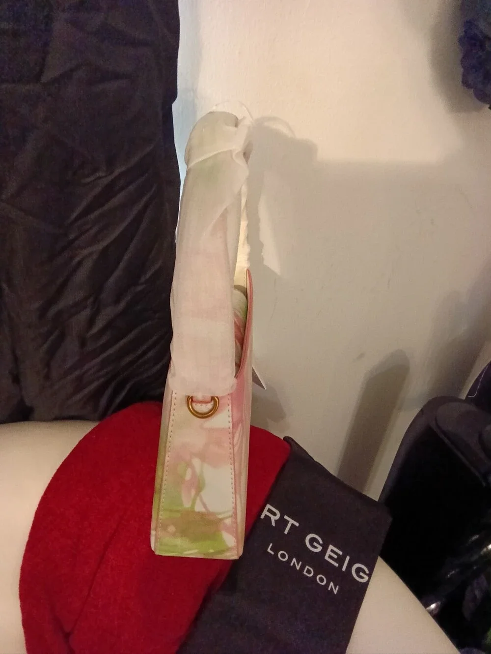 KURT GEIGER LONDON BOND Pastel Pink & Green Tie-Dye Mini Tote