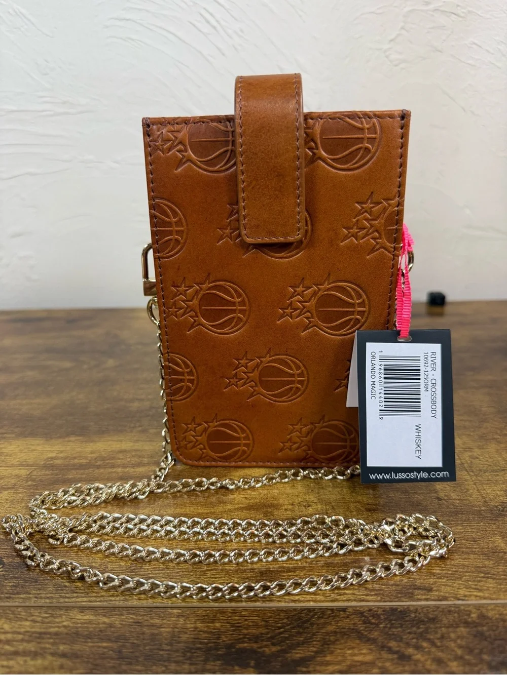 Lusso Leather Orlando Magic Cell Phone River Crossbody Chain Purse NWT