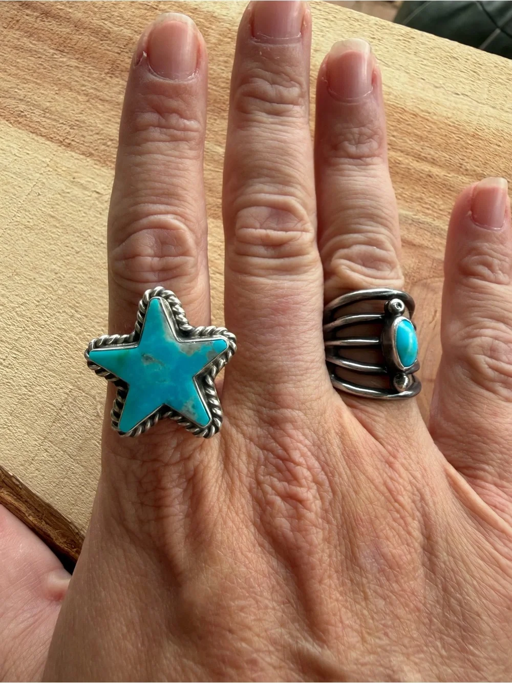 Navajo Handmade by Johnny Dixon 925 Sterling Silver Star Ring Adjustable