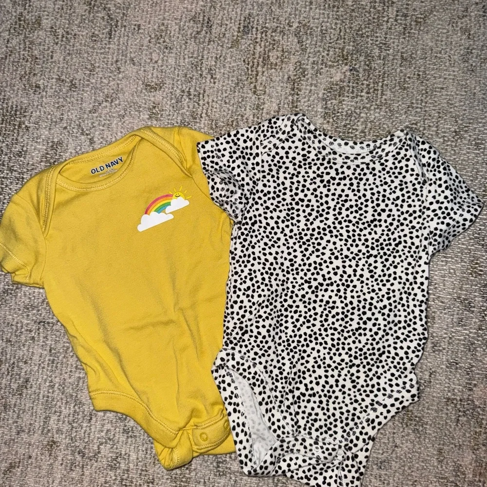 Old Navy Yellow and Black‎ Polka Dot Bodysuits