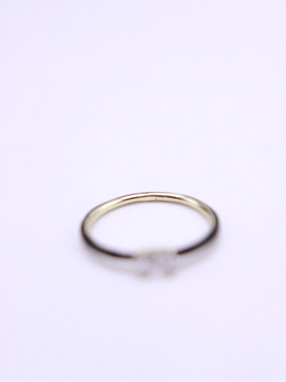 MM Black enamel two tone gold plated Band Ring with Clear Oval Crystal