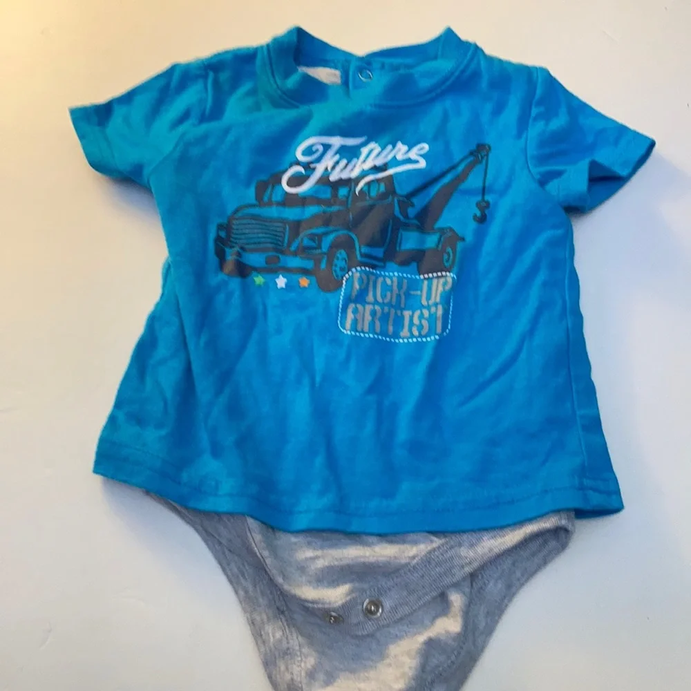 Faded glory snap tee shirt 0-3 months