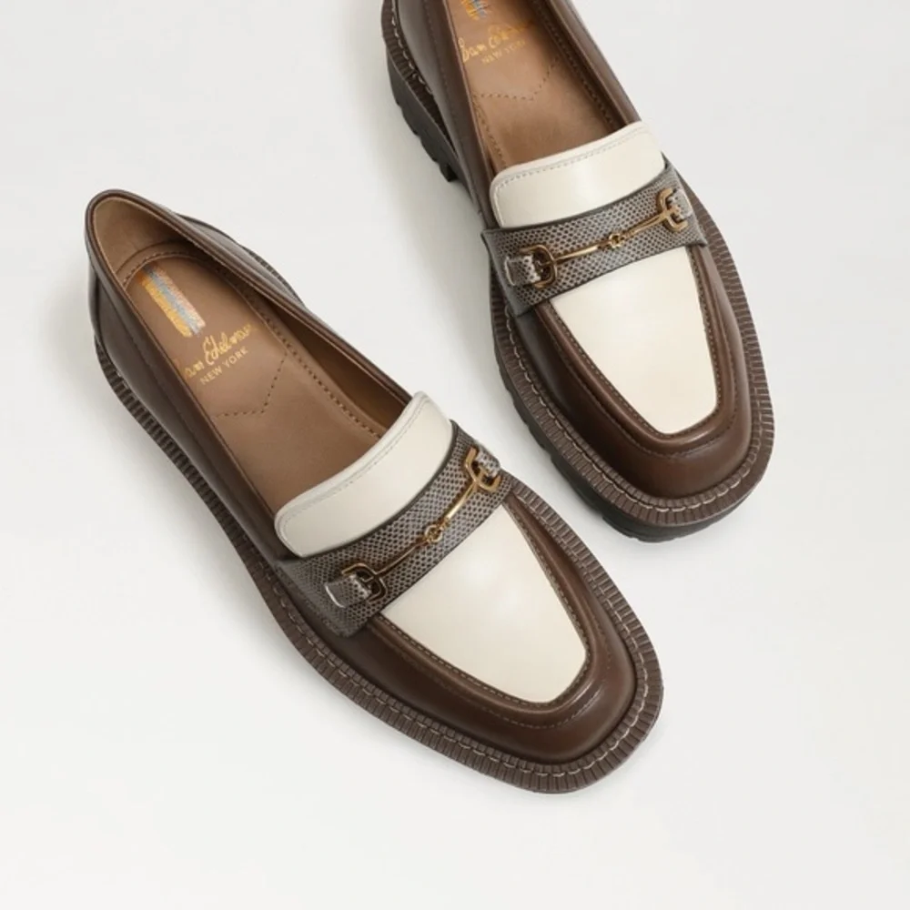 New🌟Sam Edelman -LAURS LUG SOLE LOAFER -Olive Taupe Modern Ivory Cedar