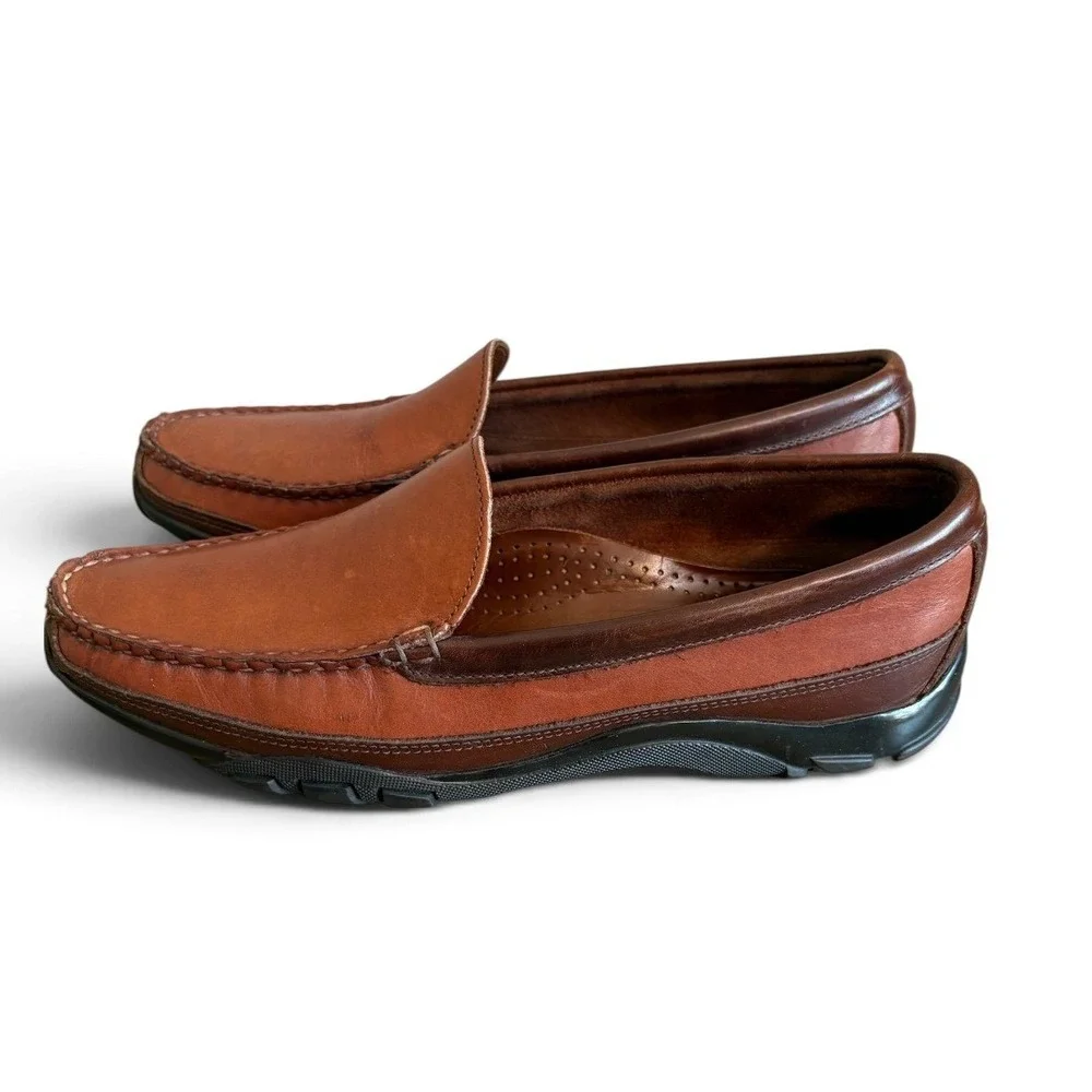 Allen Edmonds Boulder Mens Brown Leather Driving Loafers 9 D 71804 Moc Toe Shoes