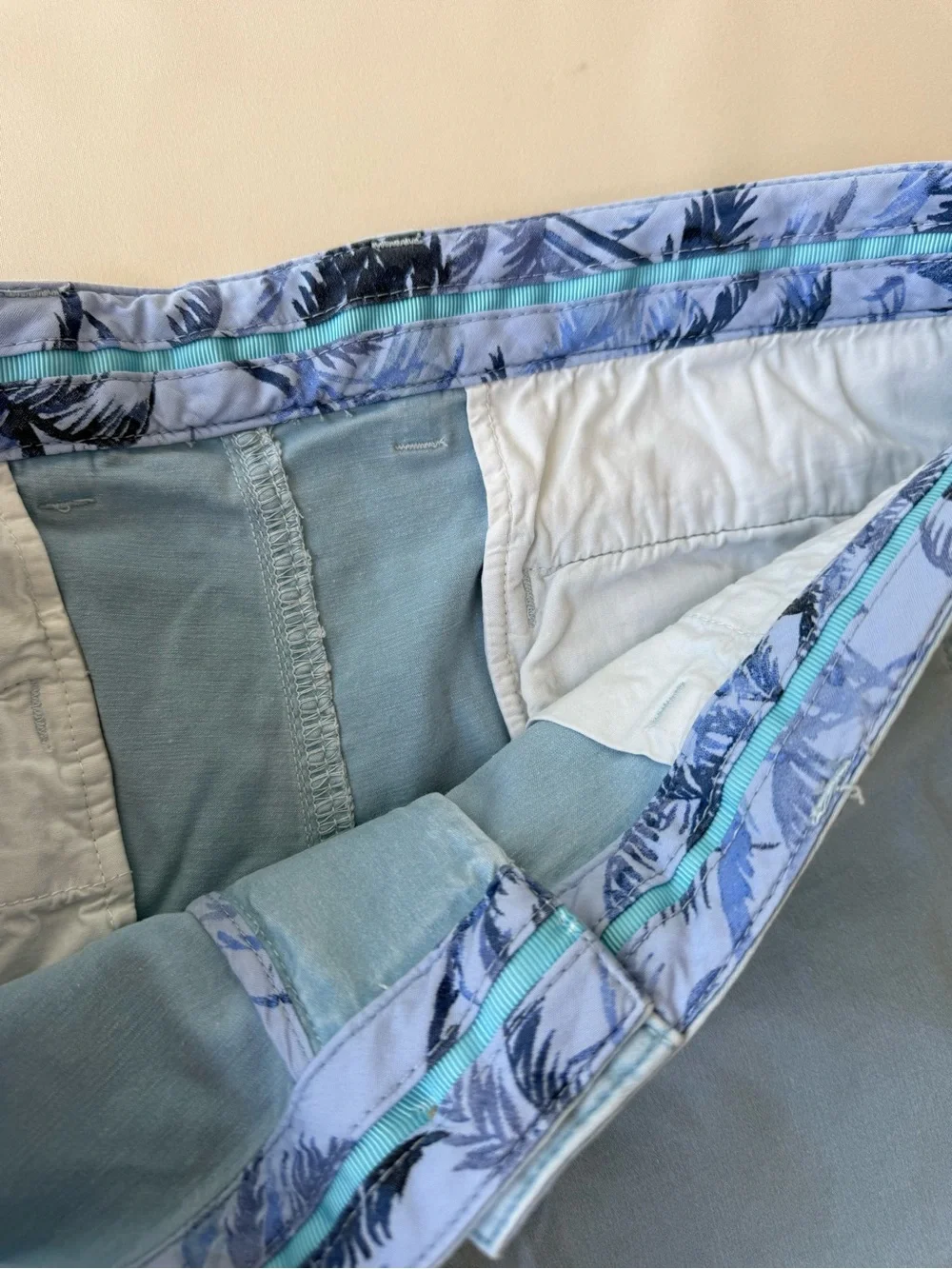 Tommy Bahama Light Blue Cotton Flat Front Shorts