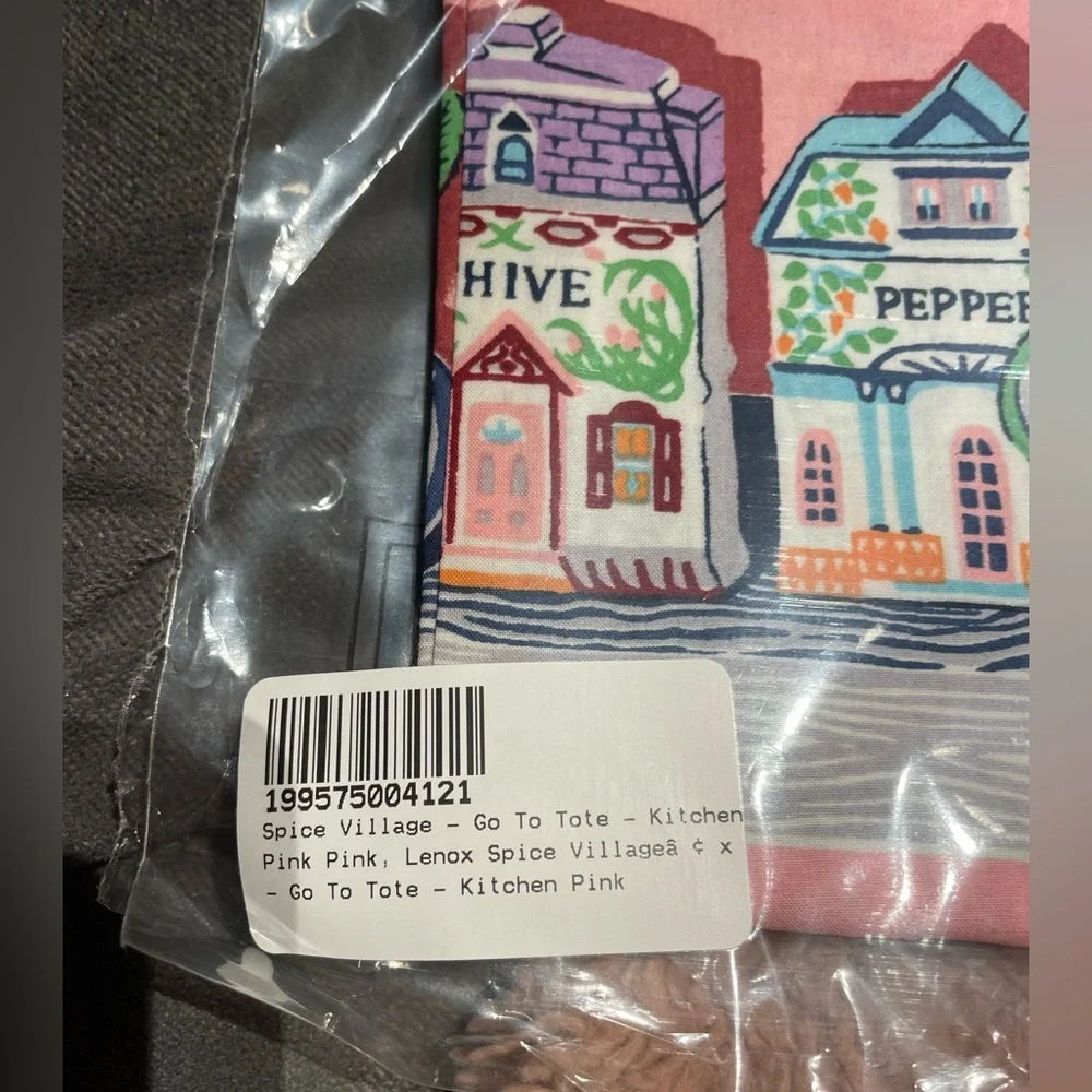 NWT Lenox Spice Village x Printfresh On-the-Go Tote - Pink Kitchen