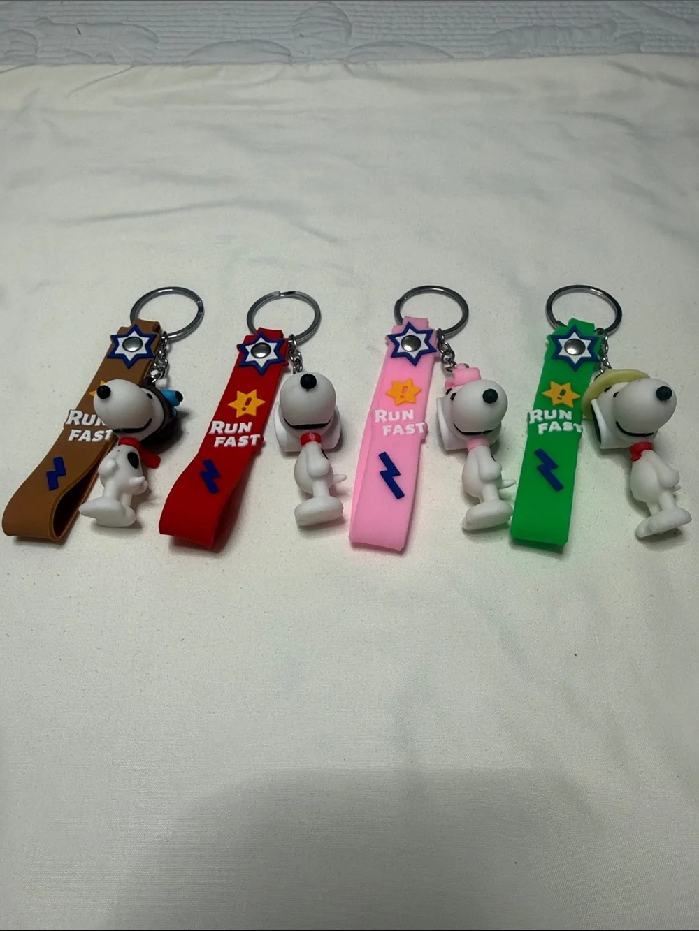 Sets of 12 Run Fast Snoopy Keychain - Pink Strap Kids Accessory