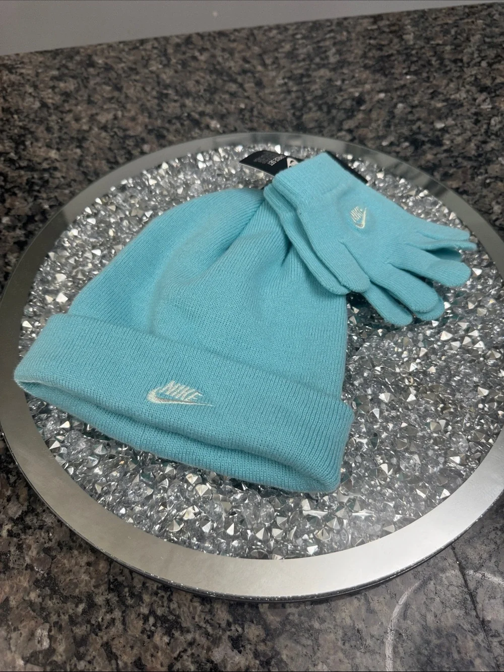 Nike Aqua Knit Beanie and Glove Set NWT