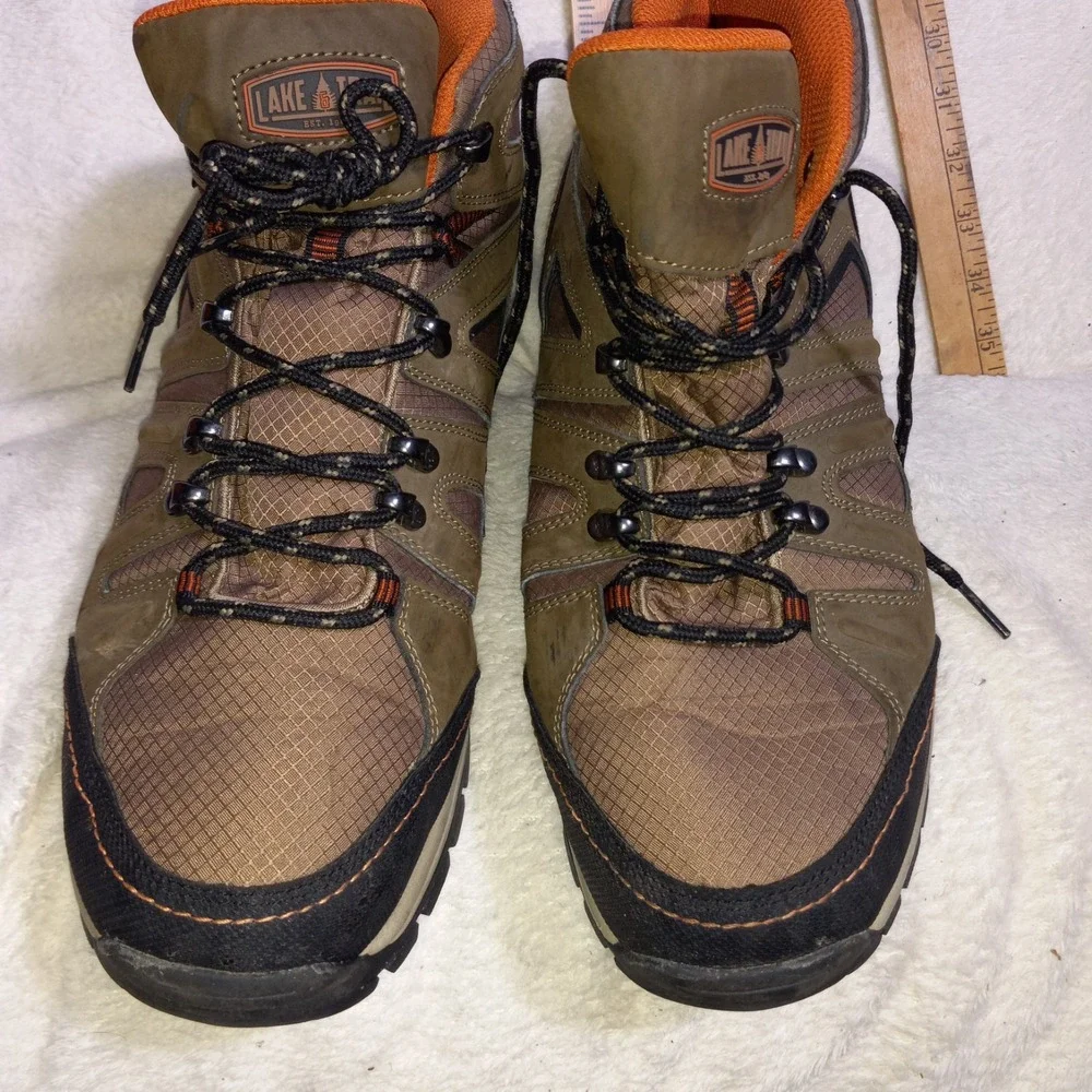 Lake & Trail Mens Iron Wood  Size 12M BROWN Waterproof Hiking Boots OROBIC