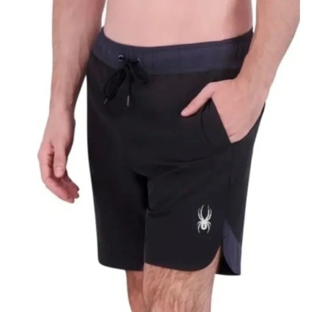 Spyder Men's XL Swim Trunk Black Athletic Shorts 7.5