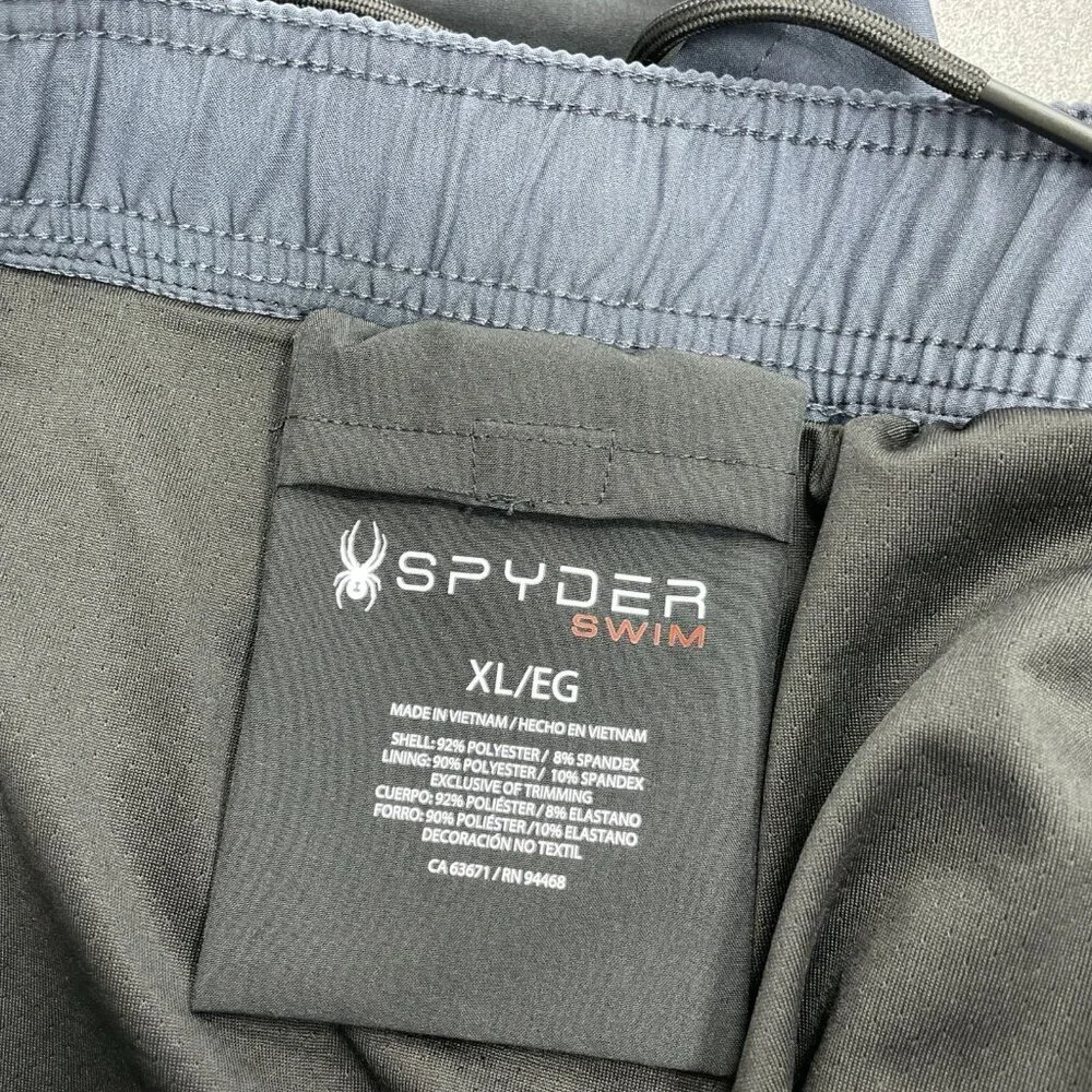 Spyder Men's XL Swim Trunk Black Athletic Shorts 7.5