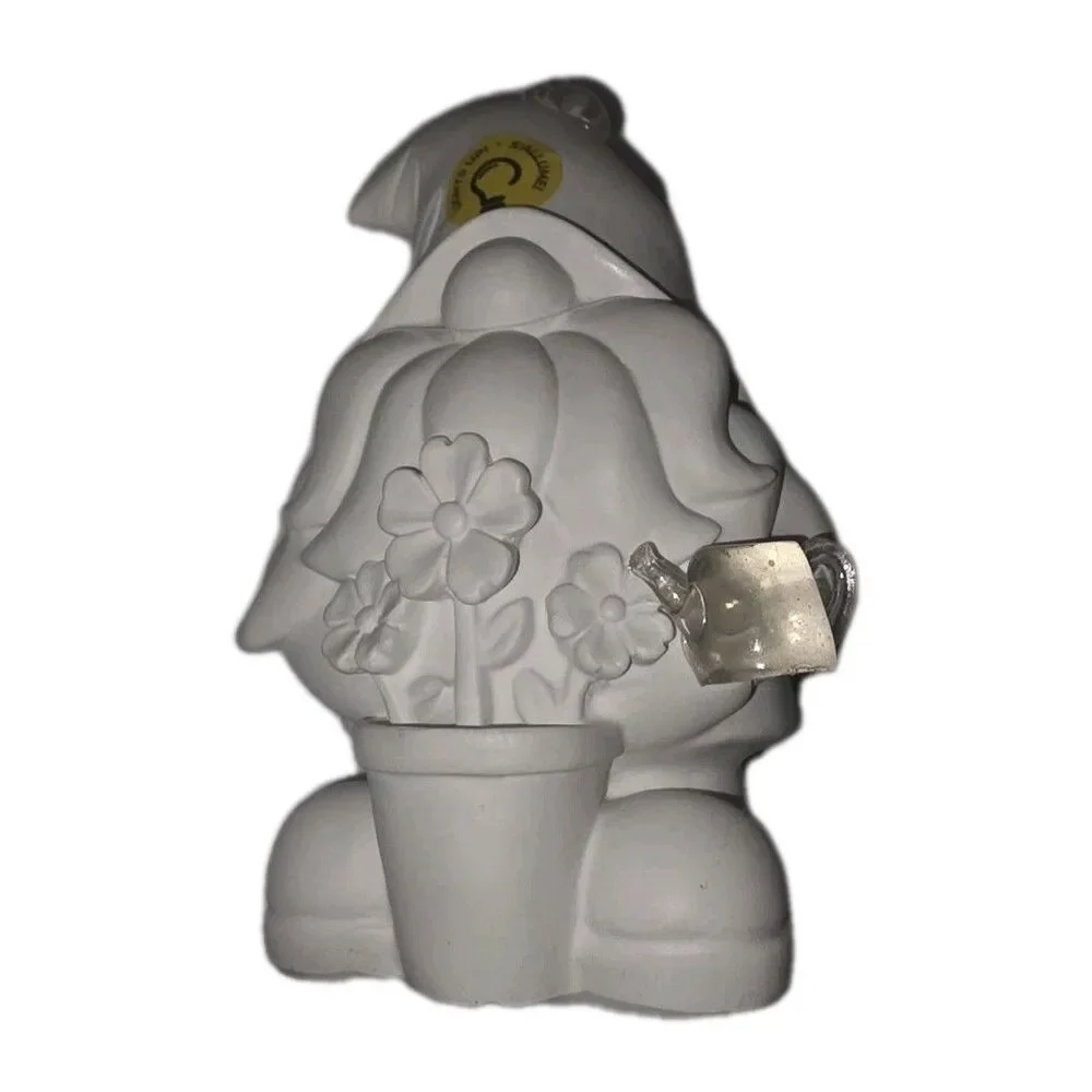 Target Bullseye Playground White Ceramic Solar Light Up Gnome Watering Can DIY