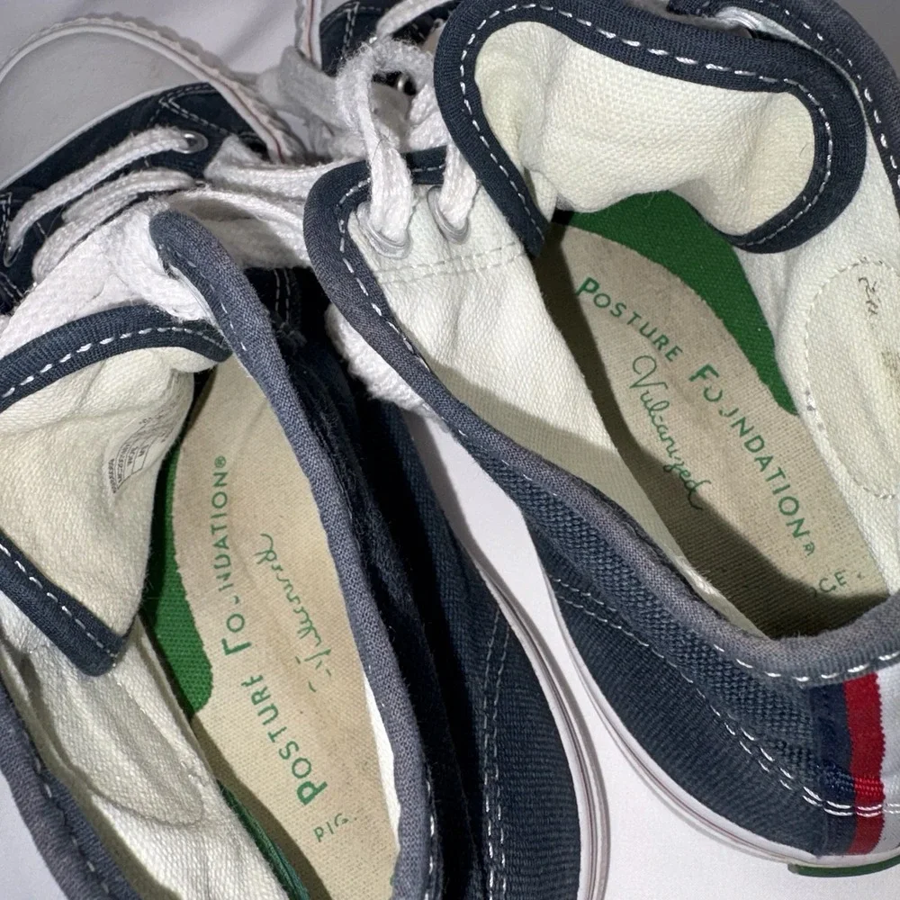 PF Flyers Center Hi Navy White Canvas High Top Sneakers Mens 6 Womens 7.5 Shoes