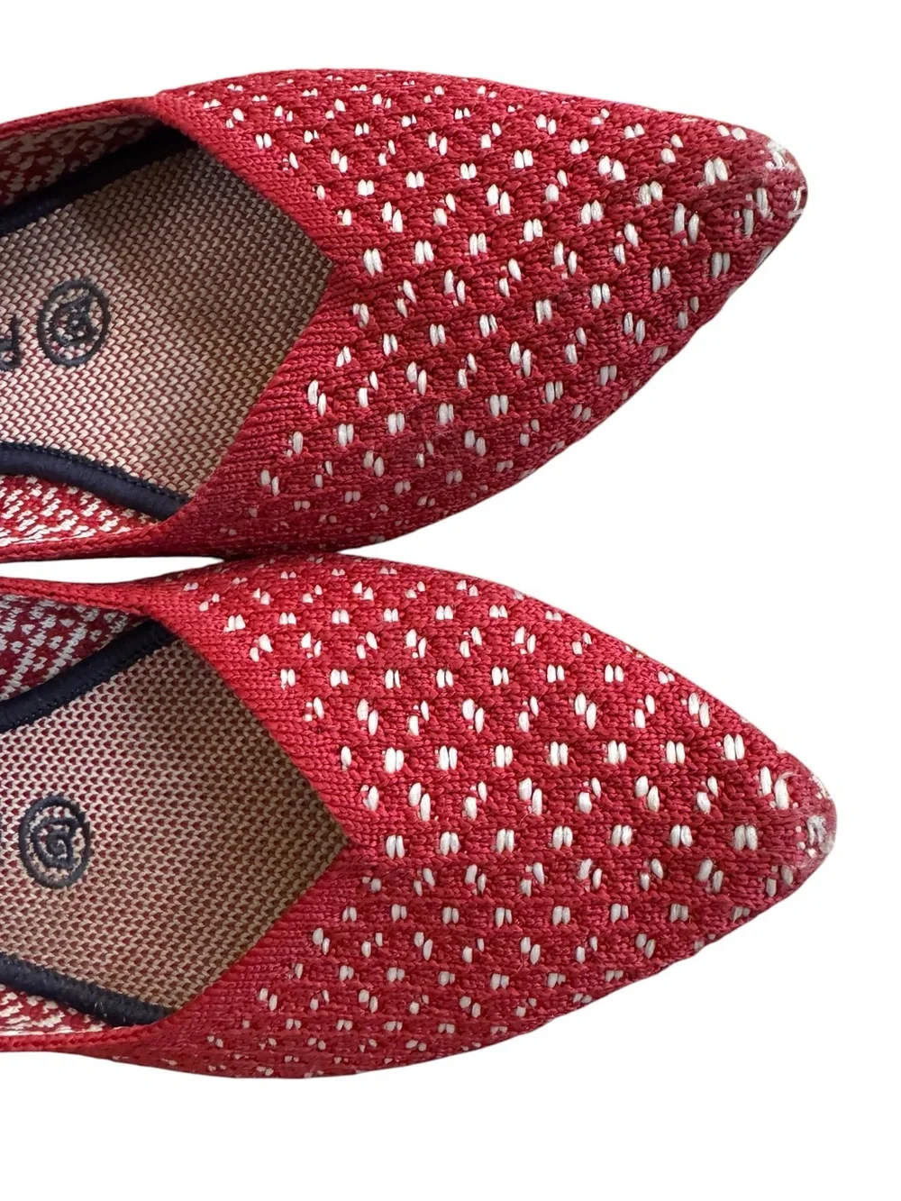 Rothy's The Point Flats in Red Apple Honeycomb, Size 7