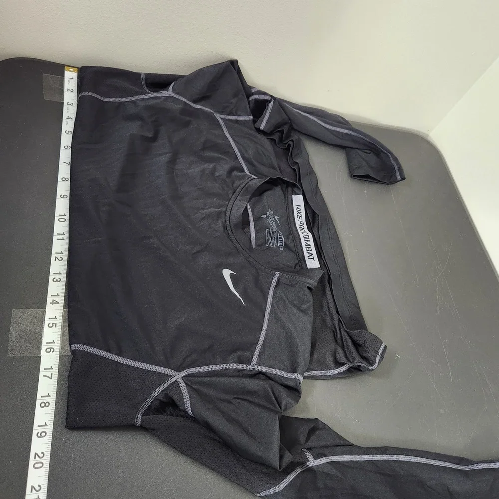 Nike Pro Combat Dri-FIT Shirt Mens Medium Black Long Sleeve Fitted Athletic 3264