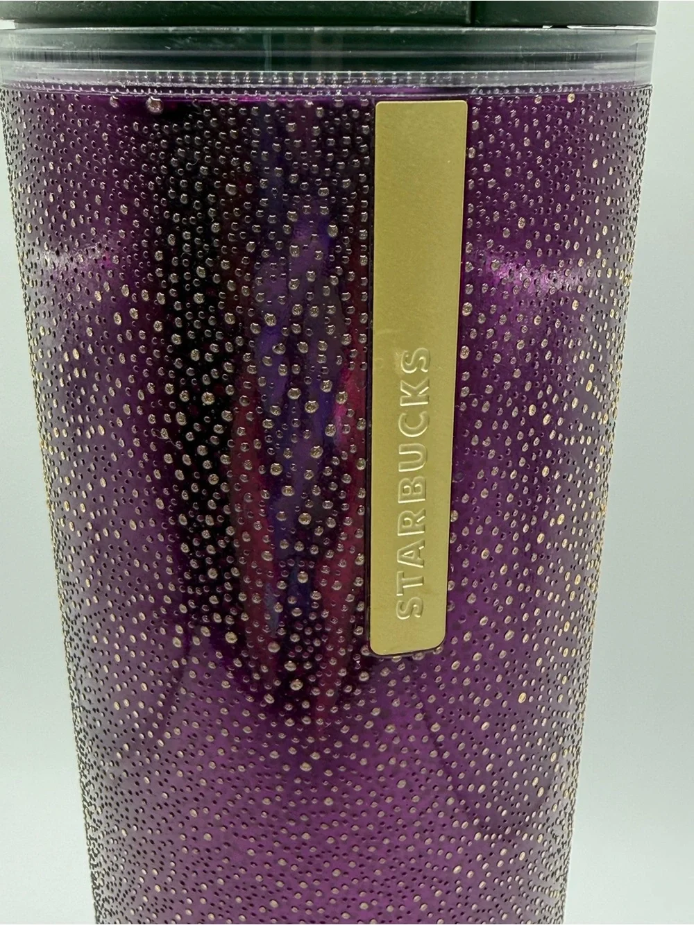 Starbucks 2013 Purple 16oz Tumbler Travel Mug Gold Metal Logo BPA Free