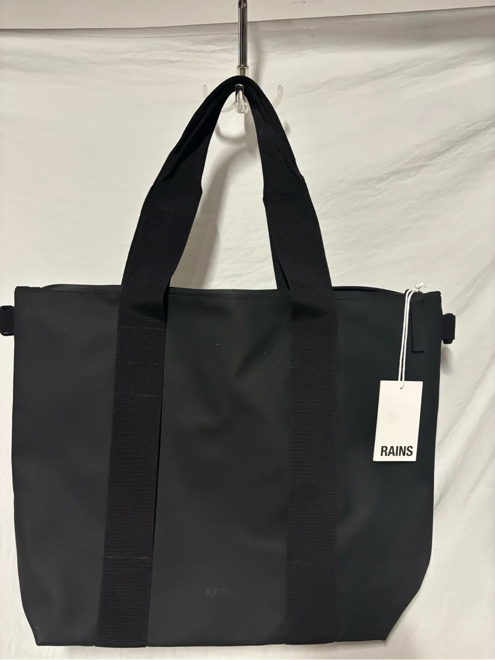 Rains Black Men's Tote with Webbed Straps