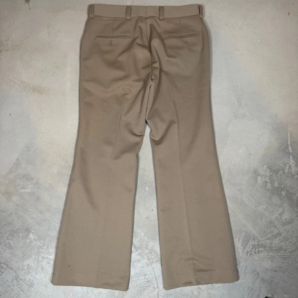 Vintage 70s disco Levis Panatela Mens Tan Flare bootcut Trousers 36x30 hippie