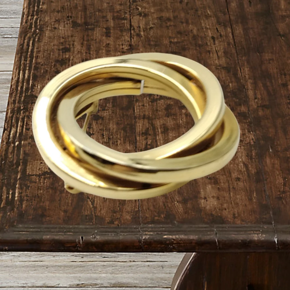 Gold Tone Round Brooch