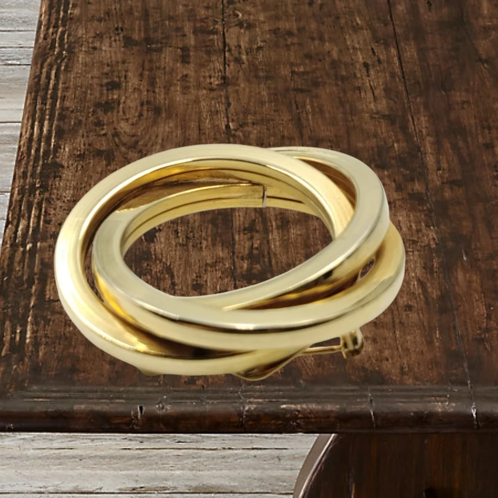 Gold Tone Round Brooch