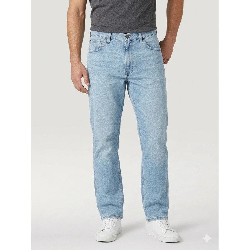 Wrangler Five Star Heritage Relaxed Fit Mens 40x32 Blue Stretch Jeans New