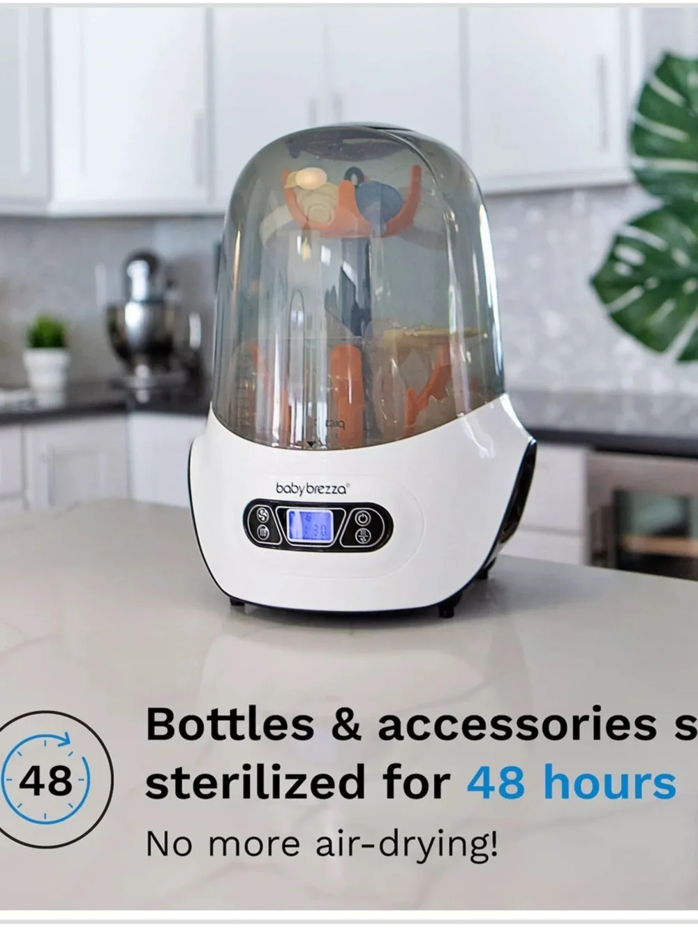 Baby Brezza White and Smoke Bottle Sterilizer and Dryer