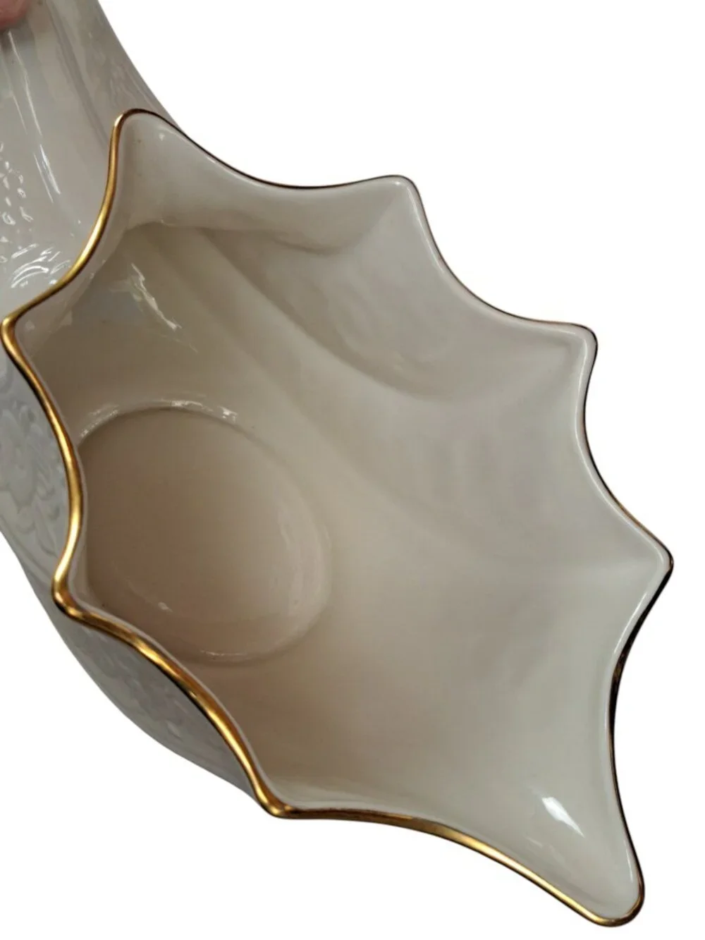 Lenox “Fruits of Life” Cornucopia – Fine Ivory China Centerpiece w/ Gold Trim