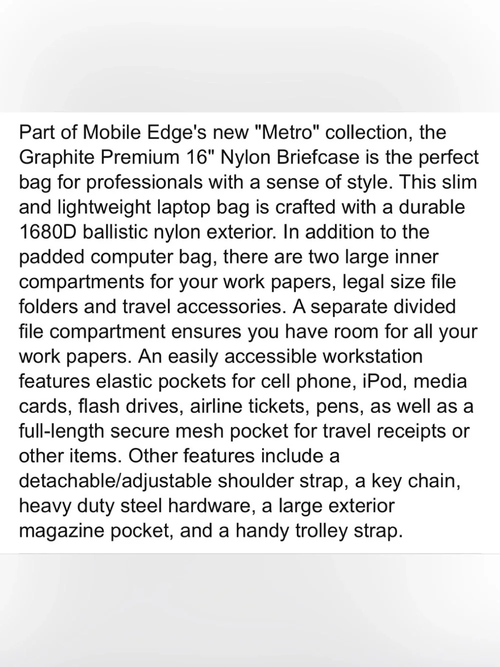 Mobile Edge durable black